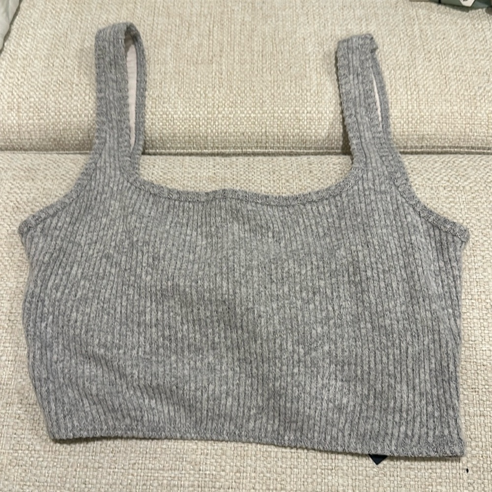 Abercrombie and Fitch grey crop top. Brand new.